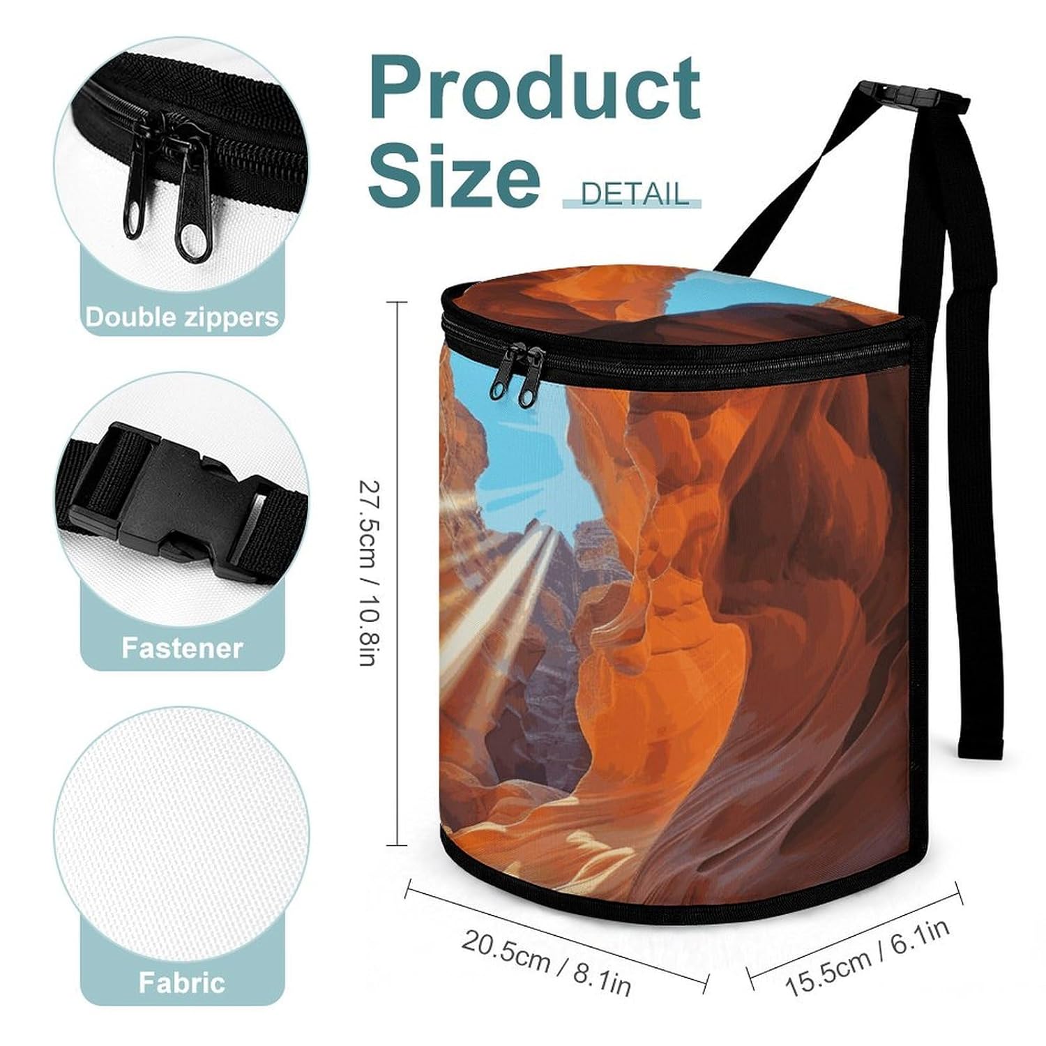 Hanging Car Trash Bag Antelope Canyon Printed Car Garbage Storage Bag Leakproof Car Trash Can Portable Garbage Storage Bags