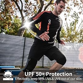 Achiou Arm Sun Sleeves Compression UV Protection Cooling for Men Women Summer Sunblock Basketball Football, Cover Arms Tattoo