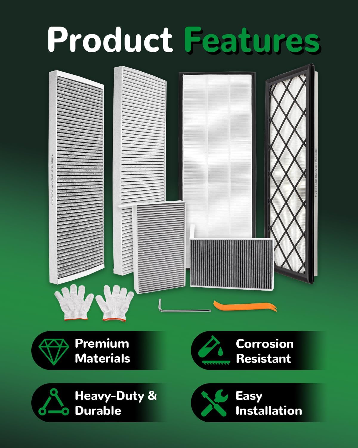 Cabin Air Filter Compatible with Model Y 2020 2021 2022 2023 2024 2025 2026 HEPA Intake Air Filter with Activated Carbon 6 Pack Replace 165837500A, 165837600A