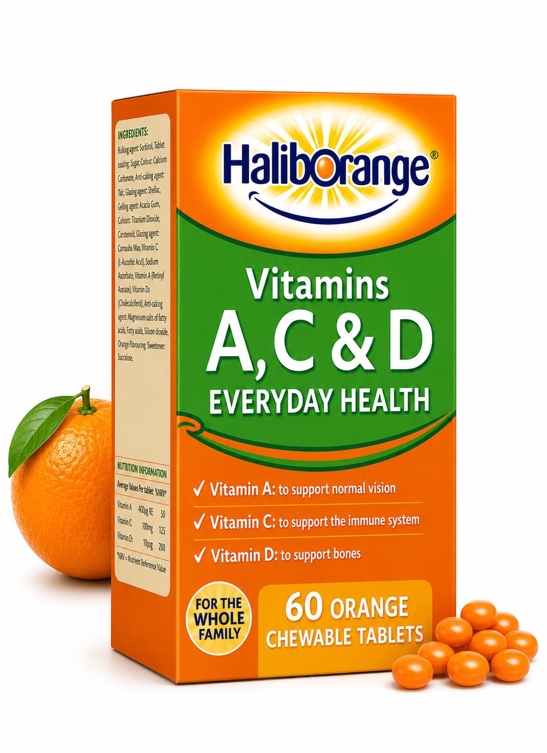 Haliborange A,C & D Vitamins 60 Chewable Tablets