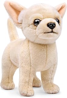 lilizzhoumax Dog Chihuahua Plush Toy, 26 cm/10 Inches, Simulated Animal Dog Plush Toy, Kawaii Dog Cuddly Toy, Realistic Dog Plush Toy for Wild Animals, Gift for Friends and Children