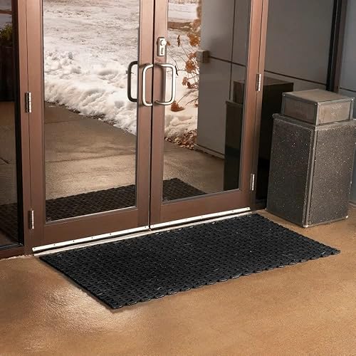 Miniatura 5 de Consolidated Plastics Tapete de goma resistente para neumáticos, de grado comercial, para entrada al aire libre y antifatiga, goma reciclada en