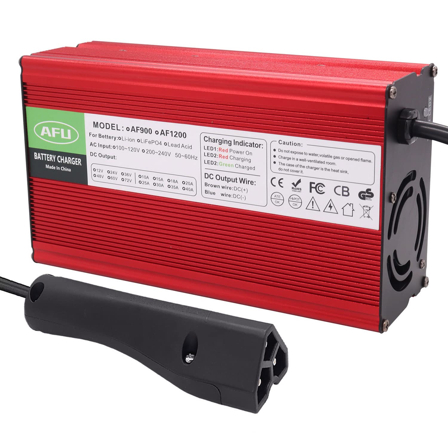 48V 15 AMP Golf Cart Battery Charger Compatible with 48 Volt Yamaha G19 - G22 Models/RXV Plug/Yamaha G29 Plug (AF900-4815-RXV)