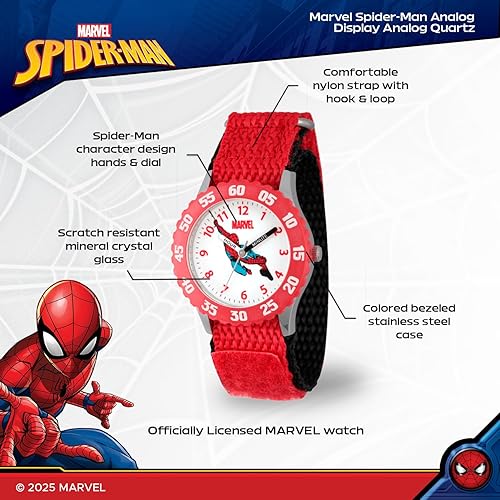 Miniatura 2 de Marvel Spiderman Watch for Kids - Spiderman Watch Boys - Spider-Man Watches for Boys 4-6 - Kids Toys - - Marvel Toddler - Teen - Red Bezel -