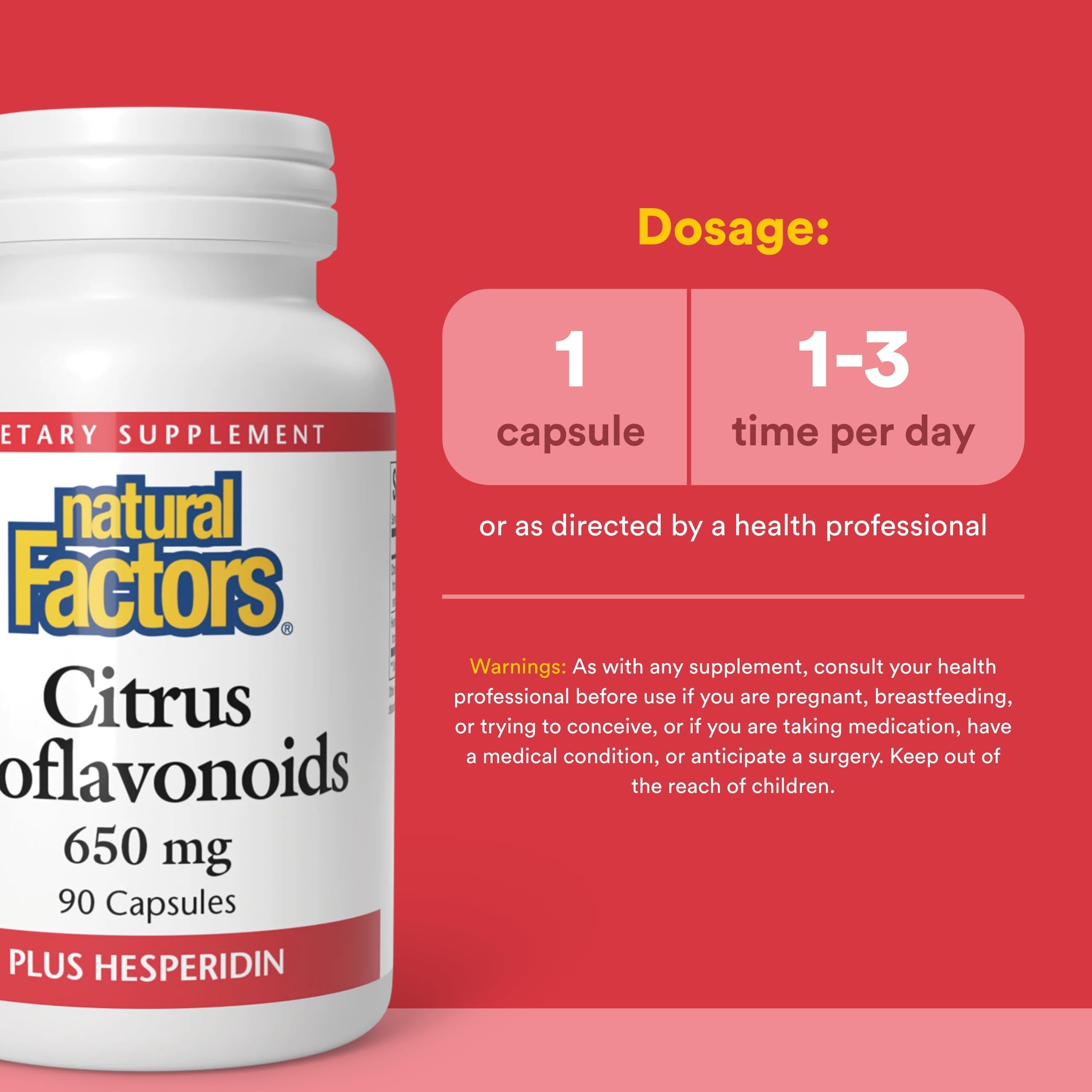 Natural Factors Citrus Bioflavonoids Plus Hesperidin 650 mg, 90 Capsules — Amazon image 3
