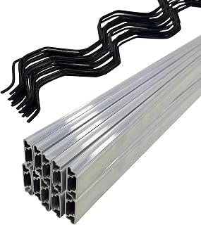 20 Set 6.6 Ft Greenhouse Lock Channel and Spring Wire,Aluminum Alloy Lock Channel and PVC Coated Spring Wires for Fixing Greenhouse Plastic Cover