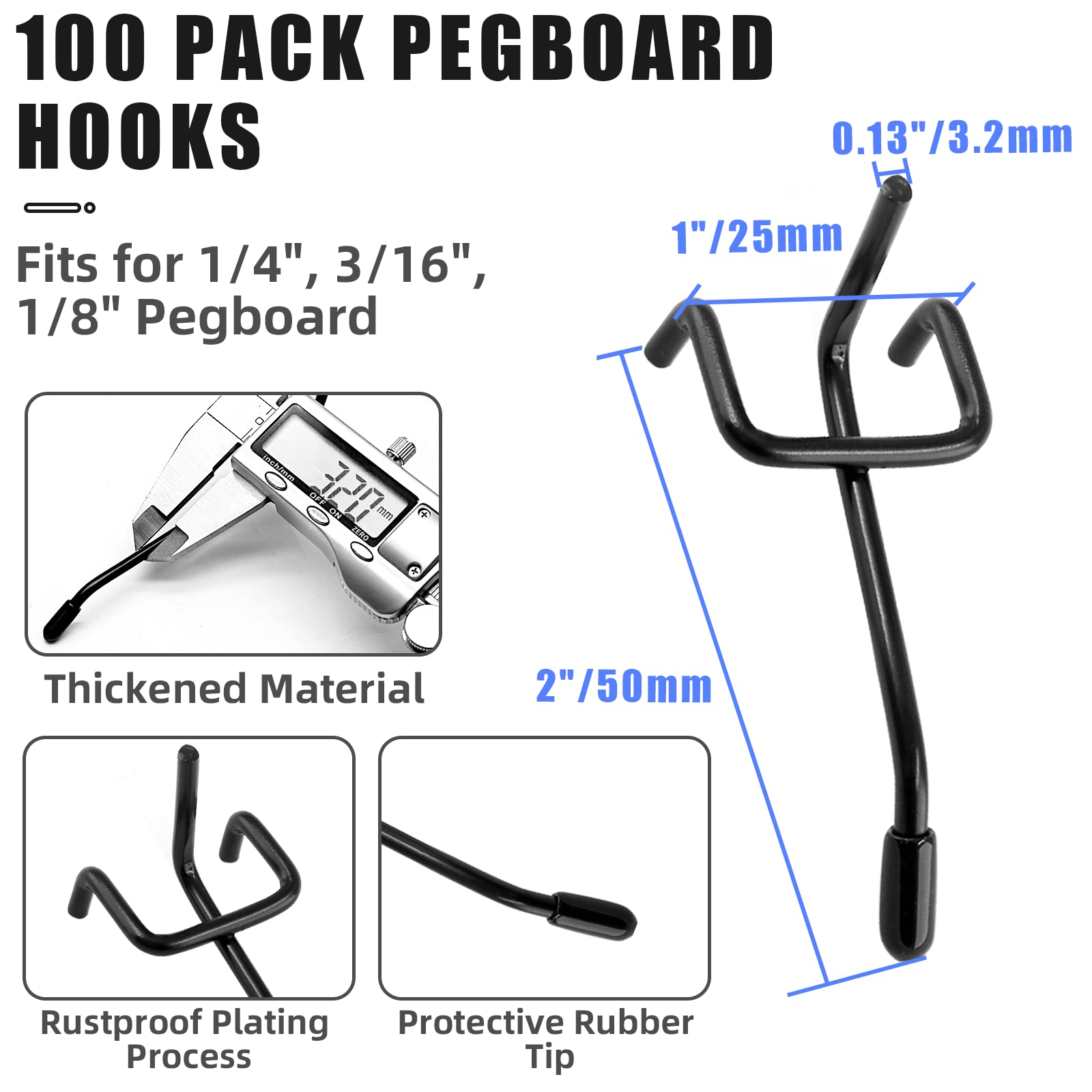 10pcs Peg Board Shelving Hooks PegBoard Display Hooks For Wall - View #6