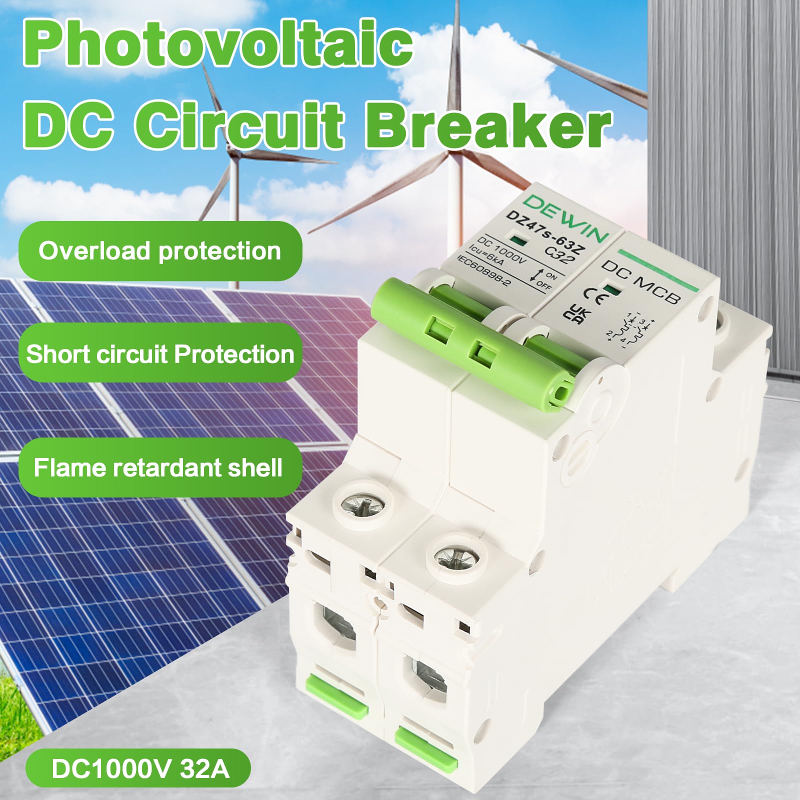 Interruttore Solare Interruttore Automatico CC 32A 250V - Interruttore