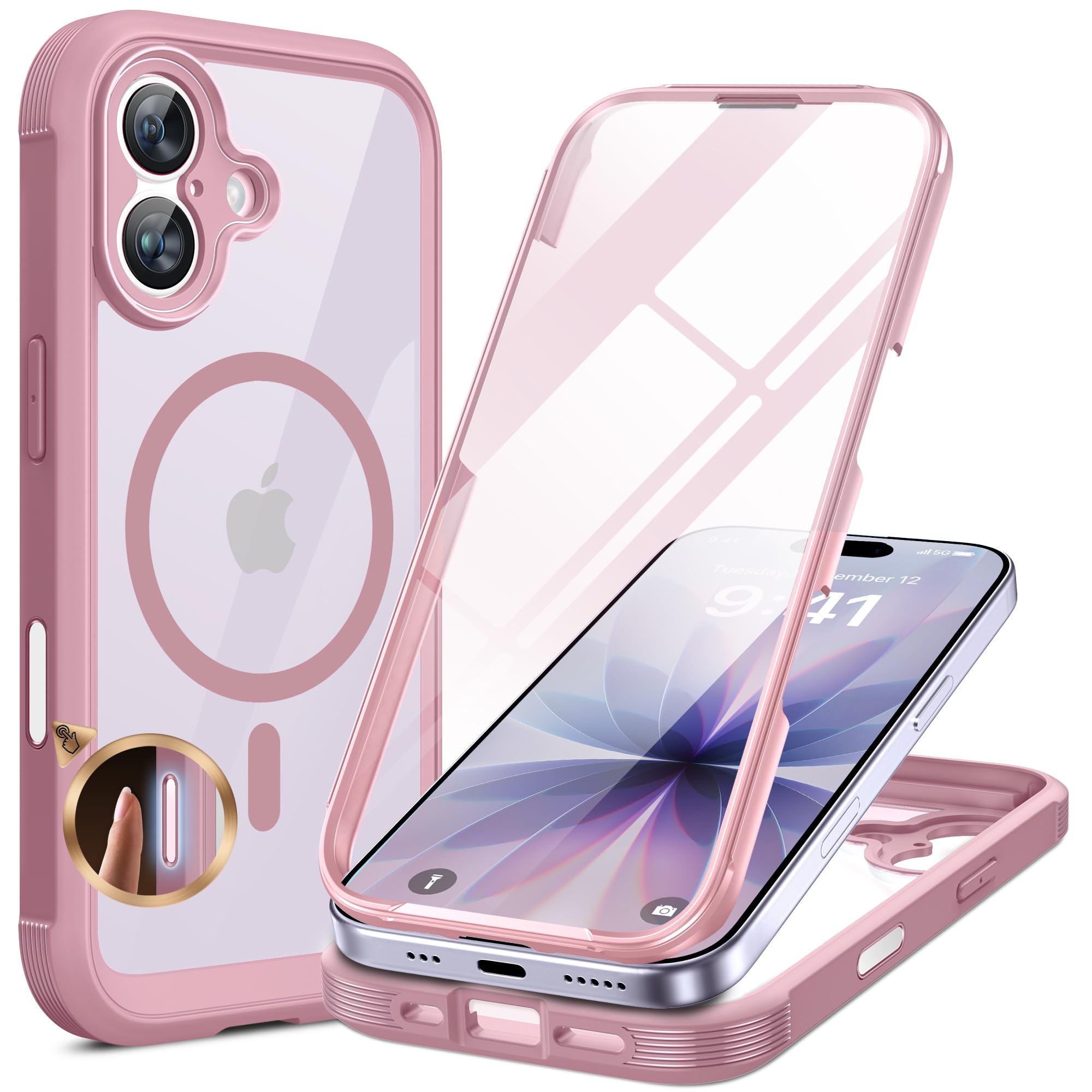 Miracase Magnetic Case for iPhone 17 Case, [Bubble Free] Built-in Glass Screen Protector+ [New Camera Control Button], Full Body Bumper Compatible with MagSafe, Drop Proof 17 Cover,6.3-inch (Black) — view 181