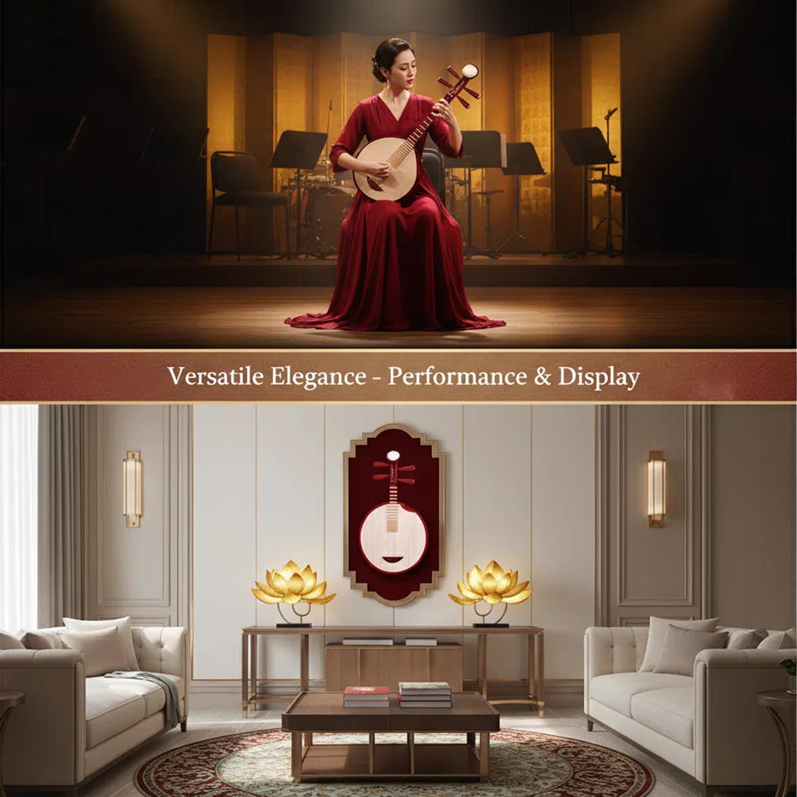 Professionelle Yueqin Aus Hartholz Mit Rotholzeinfassung, Traditionelles Chinesisches Instrument, Zweisaitiges Instrument, Für Aufführungen Und Begleitung, Handgefertigtes Musikgeschenk