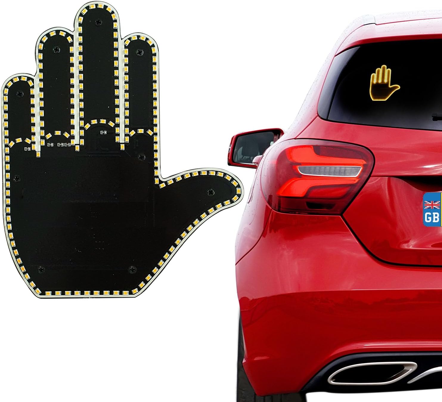 Middle Finger Car LED Light, Funny Gesture Light for Back Window, Vehicle Gadgets with Remote Control, Novelty and Funny Car Accessories for Men and Women