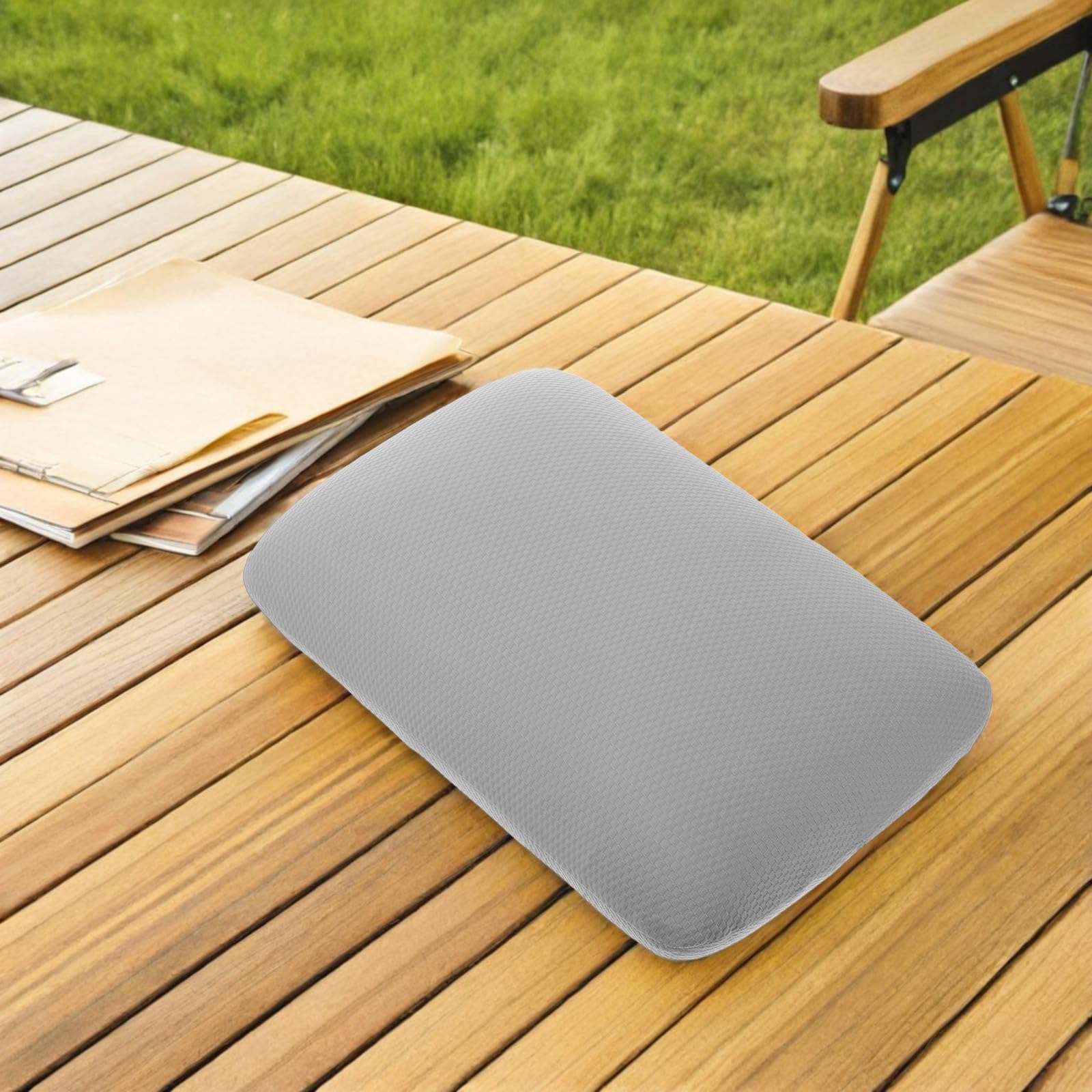 Healeved Cuscino da Viaggio in Memory Foam con Fodera Rimovibile Effetto Rinfrescante, Supporto Collo Ergonomico per Aereo, Treno e Campeggio, con Borsa Portaoggetti per Adulti