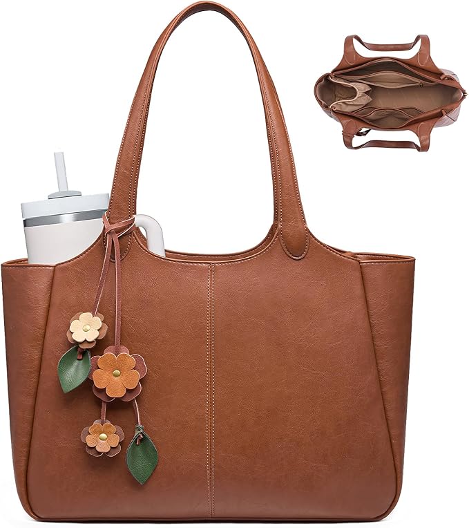 Leather Vintage Work Tote Bag - $54.99