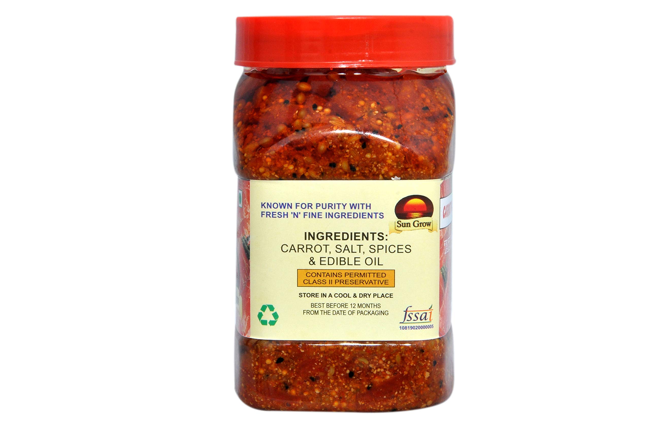 Sun Grow Home Made Natural Carrot Pickles 850g in Jar - 850g (jar) 1