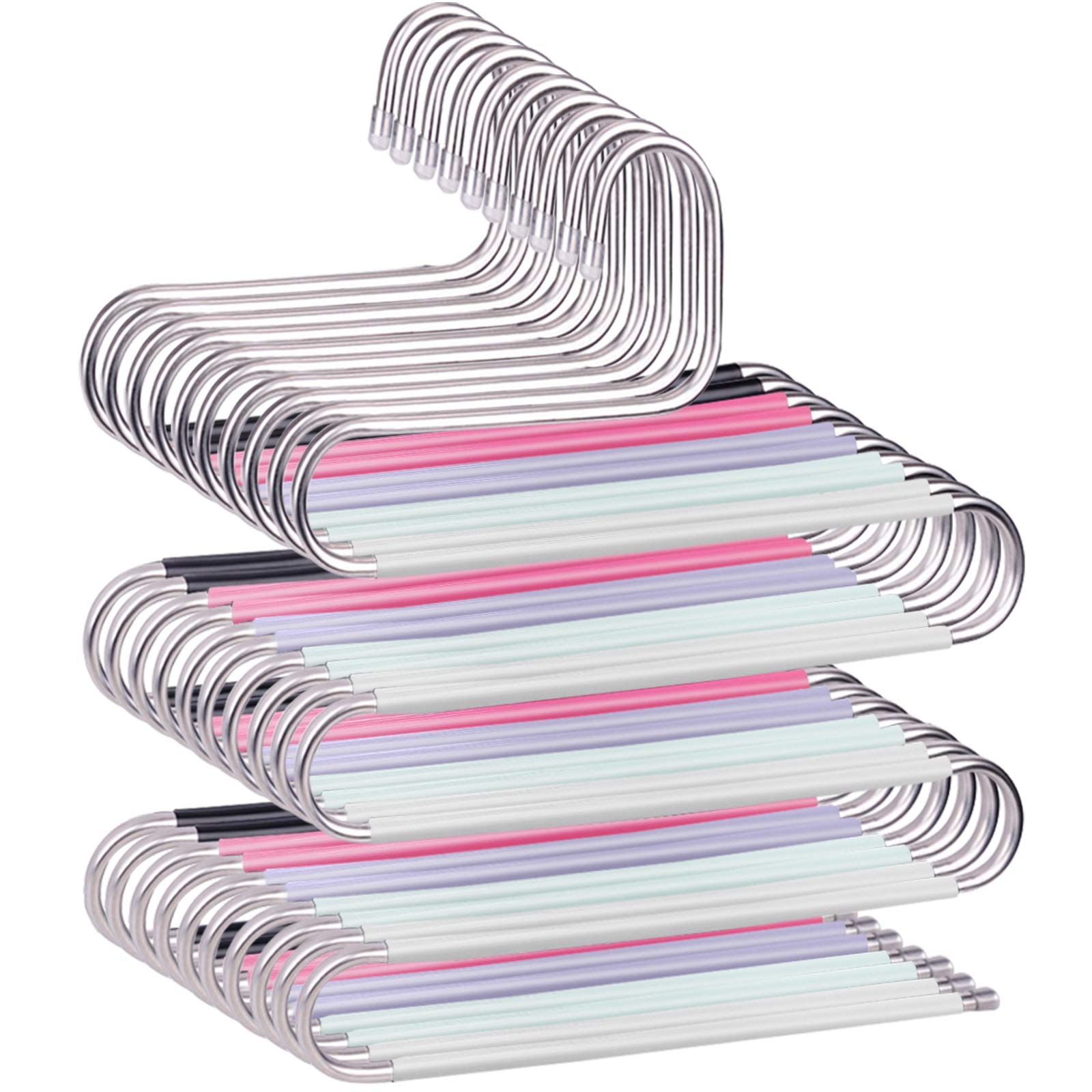 Pant Hangers Scarf Hangers 10 Piece S-Type Clothes Pants Hanger Jeans Hanger (10P Colorful)