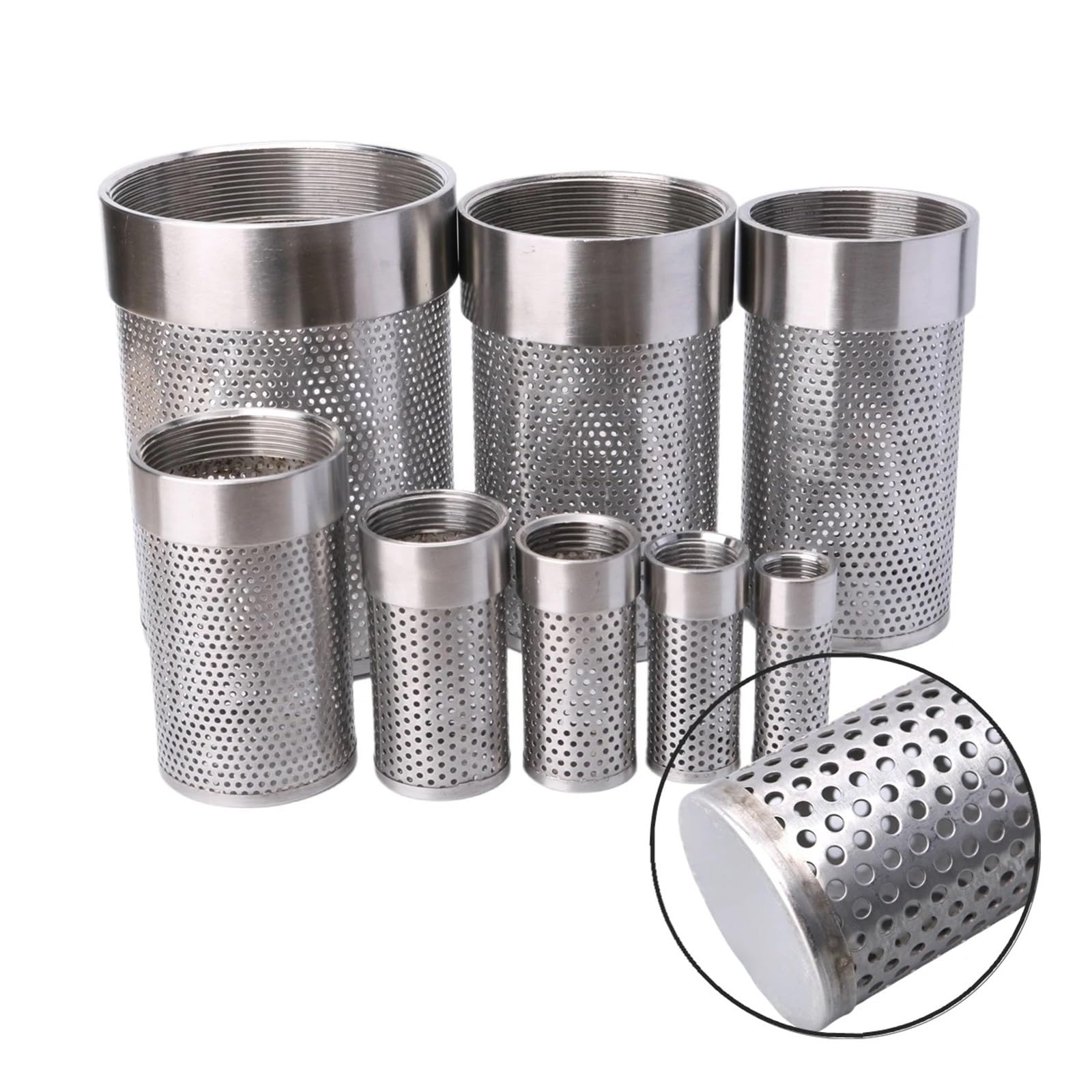 Filtro hembra de acero inoxidable 1/2 a 4 pulgadas, , 3/4 y 1 pulgada, for bomba agua riego jardín, accesorios filtración impurezas(3 Inch)