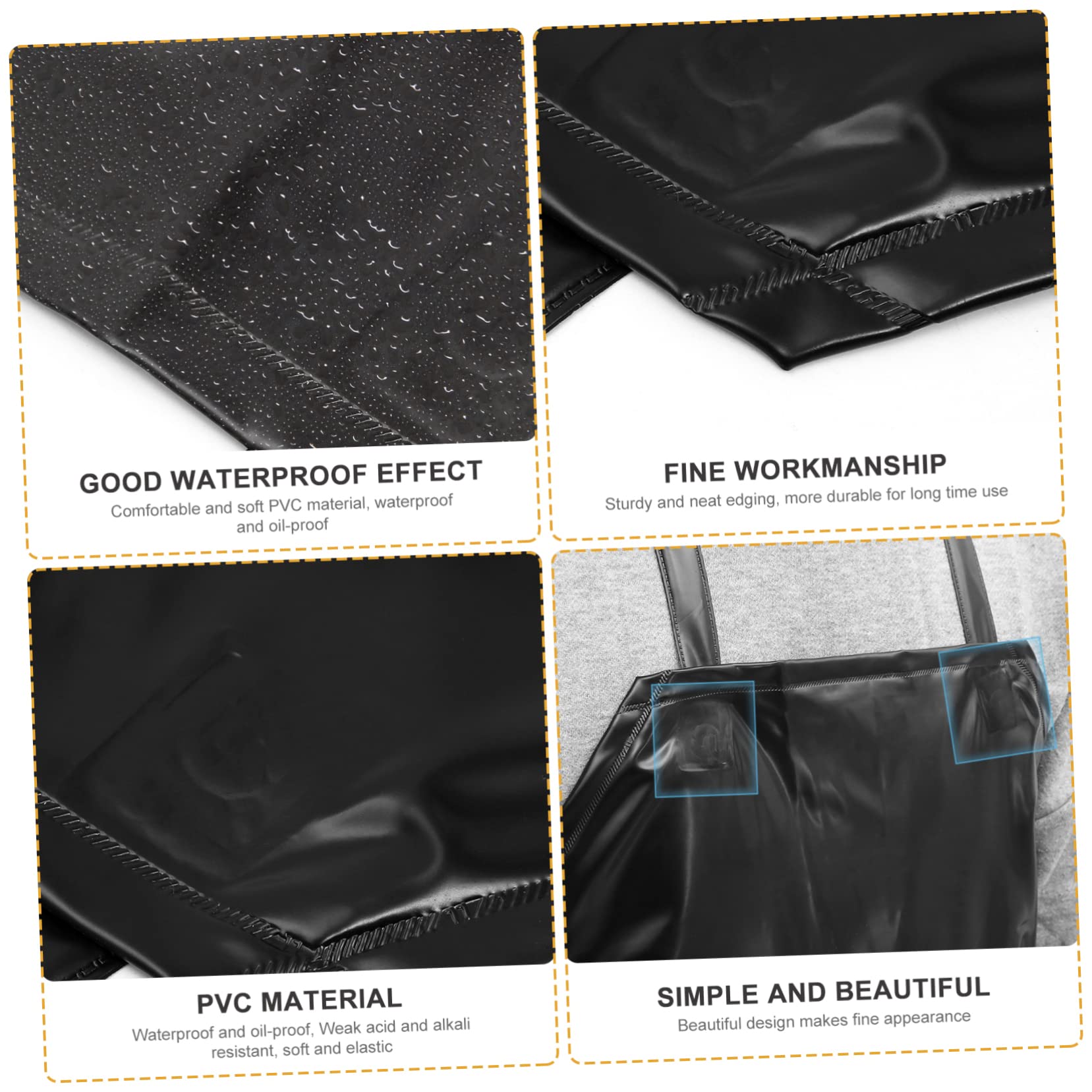 CIYODO Waterproof Apron Grill Apron for Men Work Apron Spill Baggy Overalls for Women Shower Squeegee Acid Resistant Apron Restaurant Apron Safety Dog Overalls Kitchen Apron Black