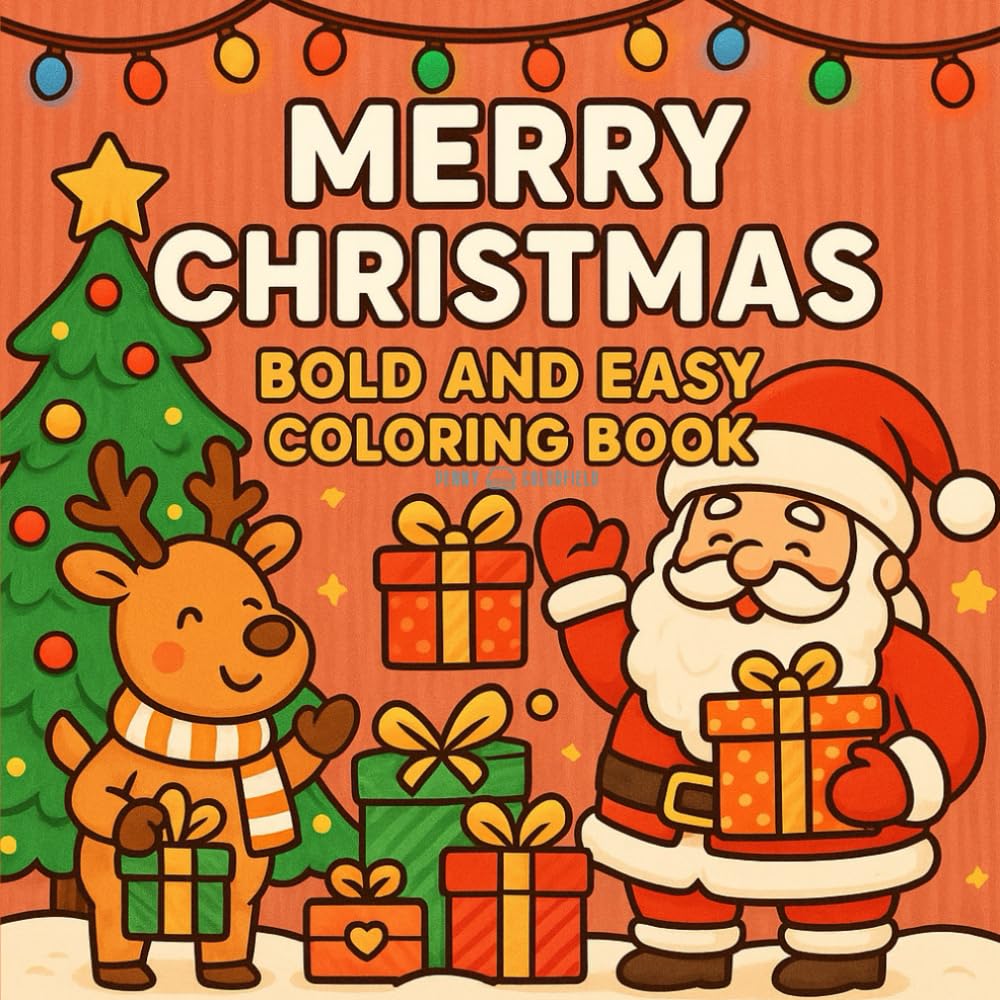 Merry Christmas Bold and Easy Coloring Book: Big, Bold Christmas Designs for Relaxing Coloring Fun