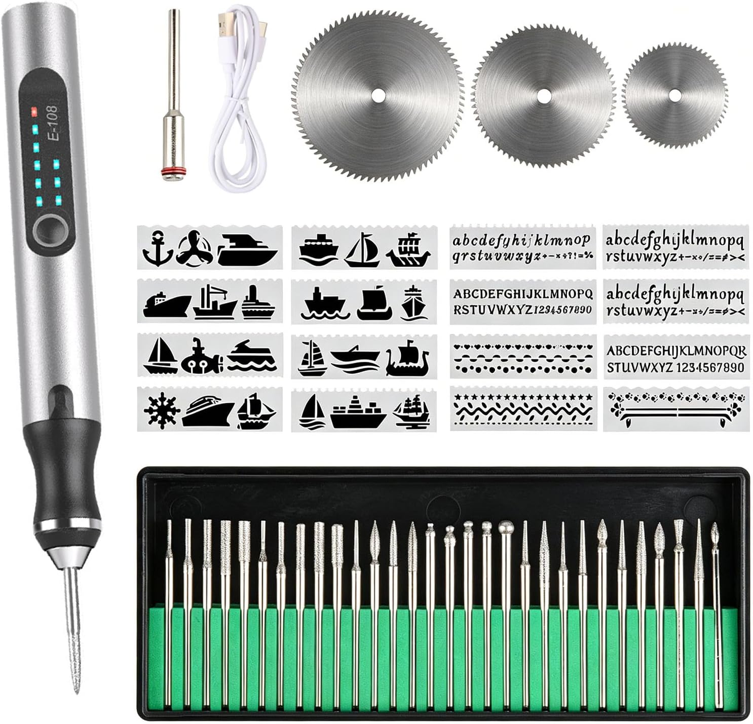Engraving Pen, Cordless Electric Engraver Kit with 37 Bits, 3-Speed Tool