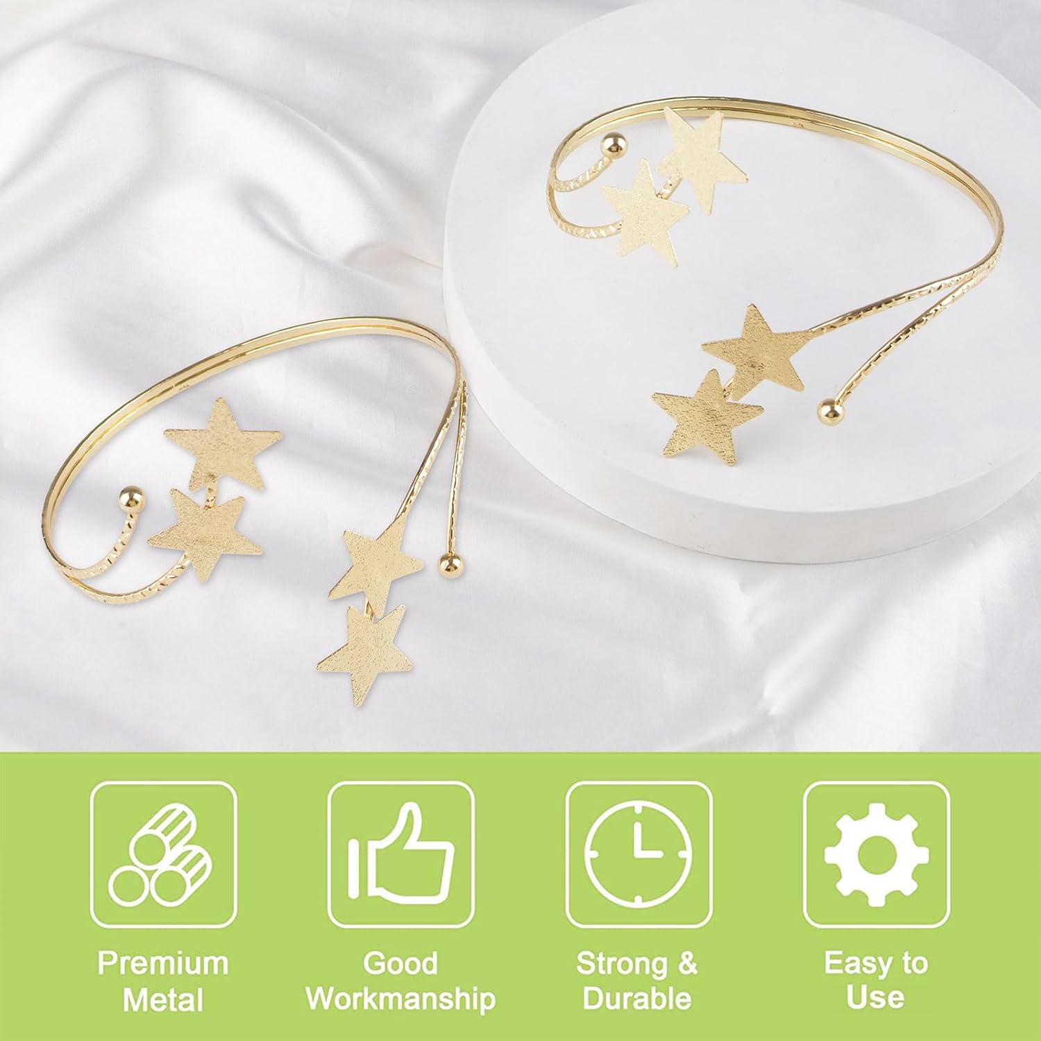 Curtain Tie Back 2Pcs Metal Curtain Tieback Creative Twist Drape Holder Clip Decorative Random Modelling Drape Holdback with Star for Home Office (Gold)
