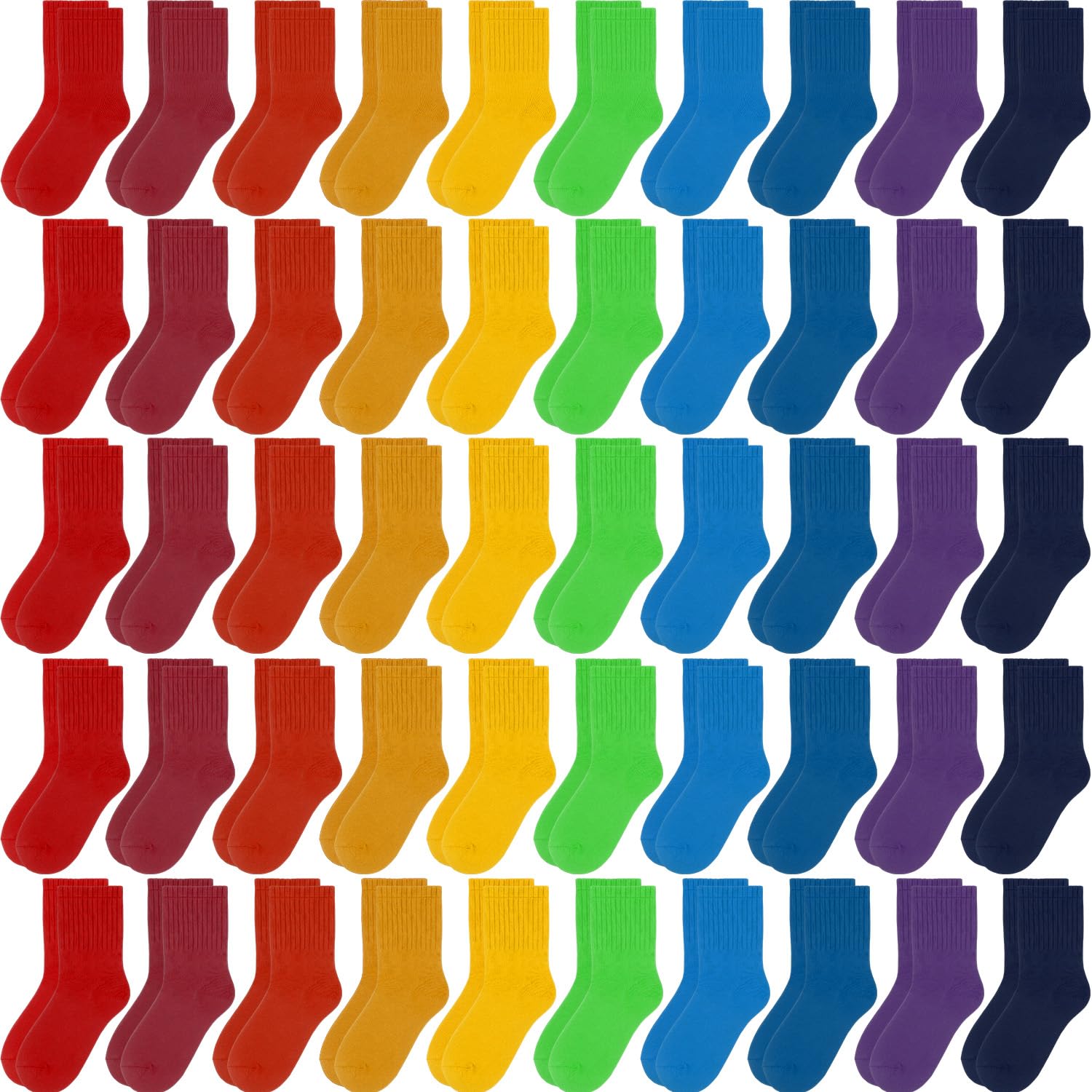Coume 50 Pairs Girl Socks Bulk for Kids 6-8 Years Colorful Long Toddler Sock for Kids Boys Children Christmas Winter Gifts