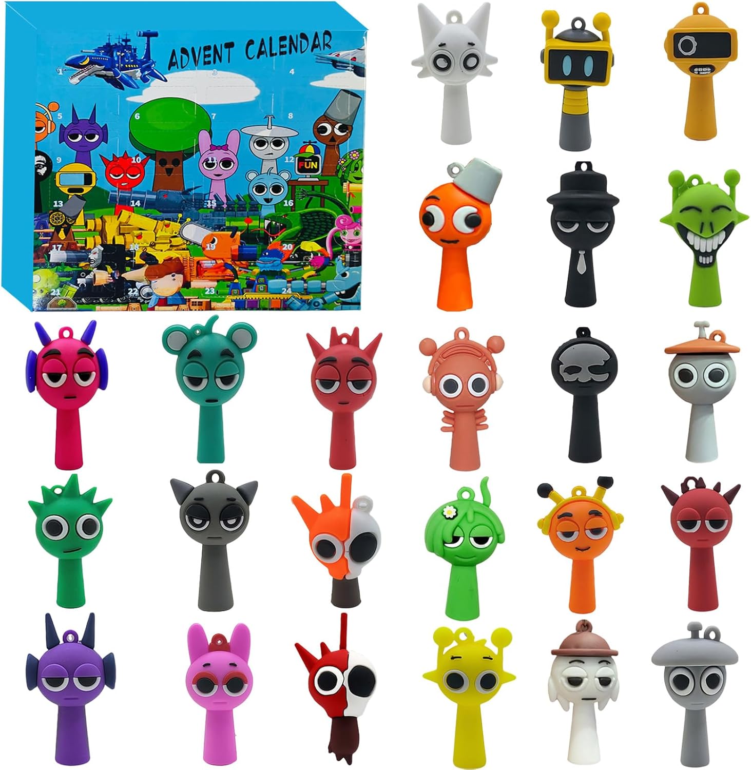 Advent Calendar, 24 Days Countdown Calendar Collectible Decorative Gifts Christmas Countdown Calendar for Adults and Children Birthday Gifts, Creative Advent Calendar Decoration Set (Style 3)