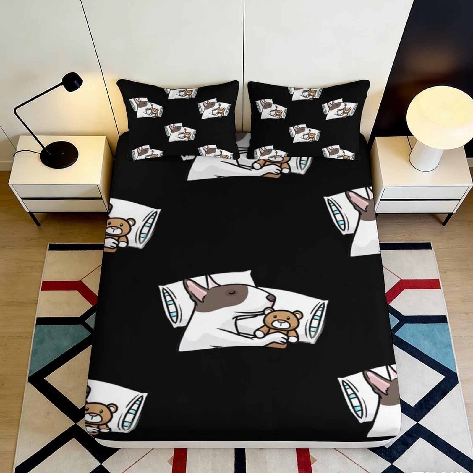 Kzqjxnhpcr Style-9 3D Printed Cartoon Fitted Sheet Microfiber Deep Pocket Non-Slip Bedroom Bedding Cartoon Mattress Fitted Cover Full Wrap Home 120 90X200x25cm 90X200x25cm