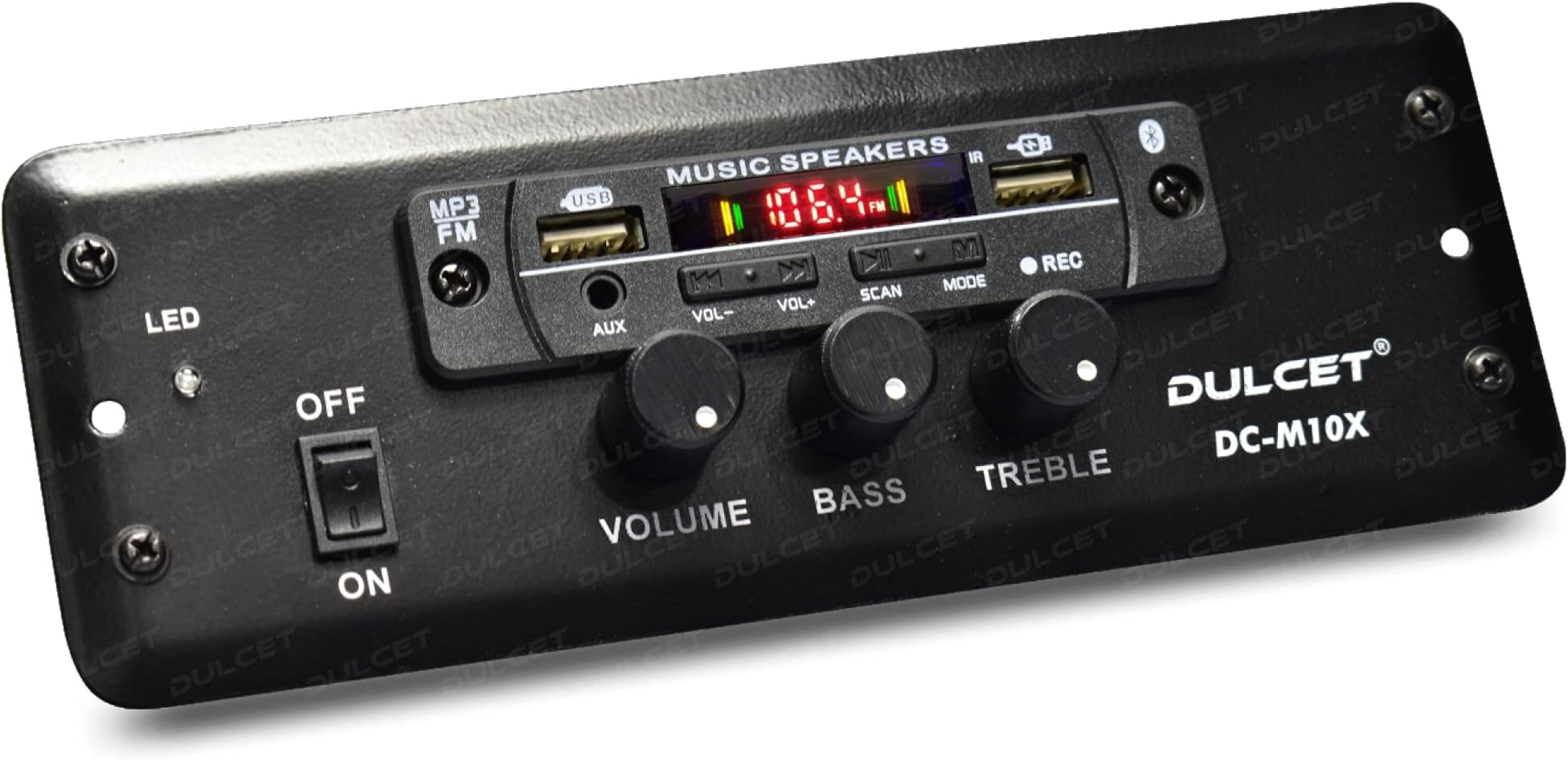 Dulcet DC-M10X Double IC High Power Universal Fit Mp3 Car Stereo with Dual USB/Bluetooth/FM/AUX/Remote & Built-in Equalizer with Bass & Treble Control [Also, Includes a Free 3.5mm Premium Aux Cable]