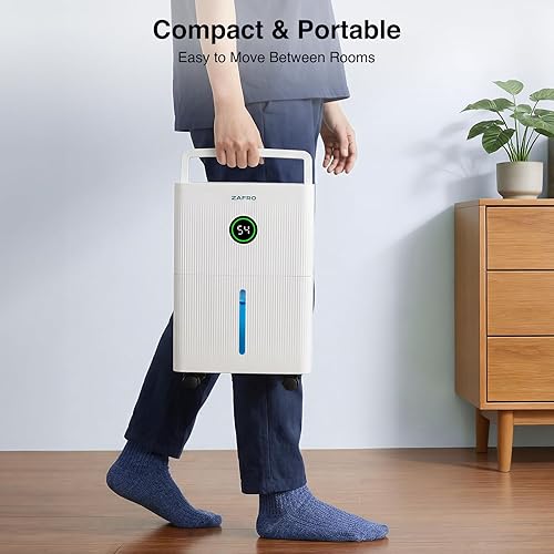 Miniatura 8 de ZAFRO Deshumidificadores para el hogar y el sótano con manguera de drenaje, ultra silencioso de 41 dB, ahorro de energía máximo de 21 pintas,