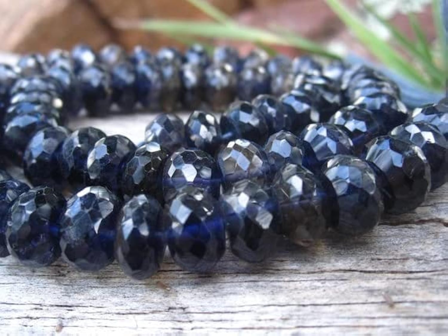 Iolite pierres de qualité supérieure en rondelles facettées 9mm pour joaillerie