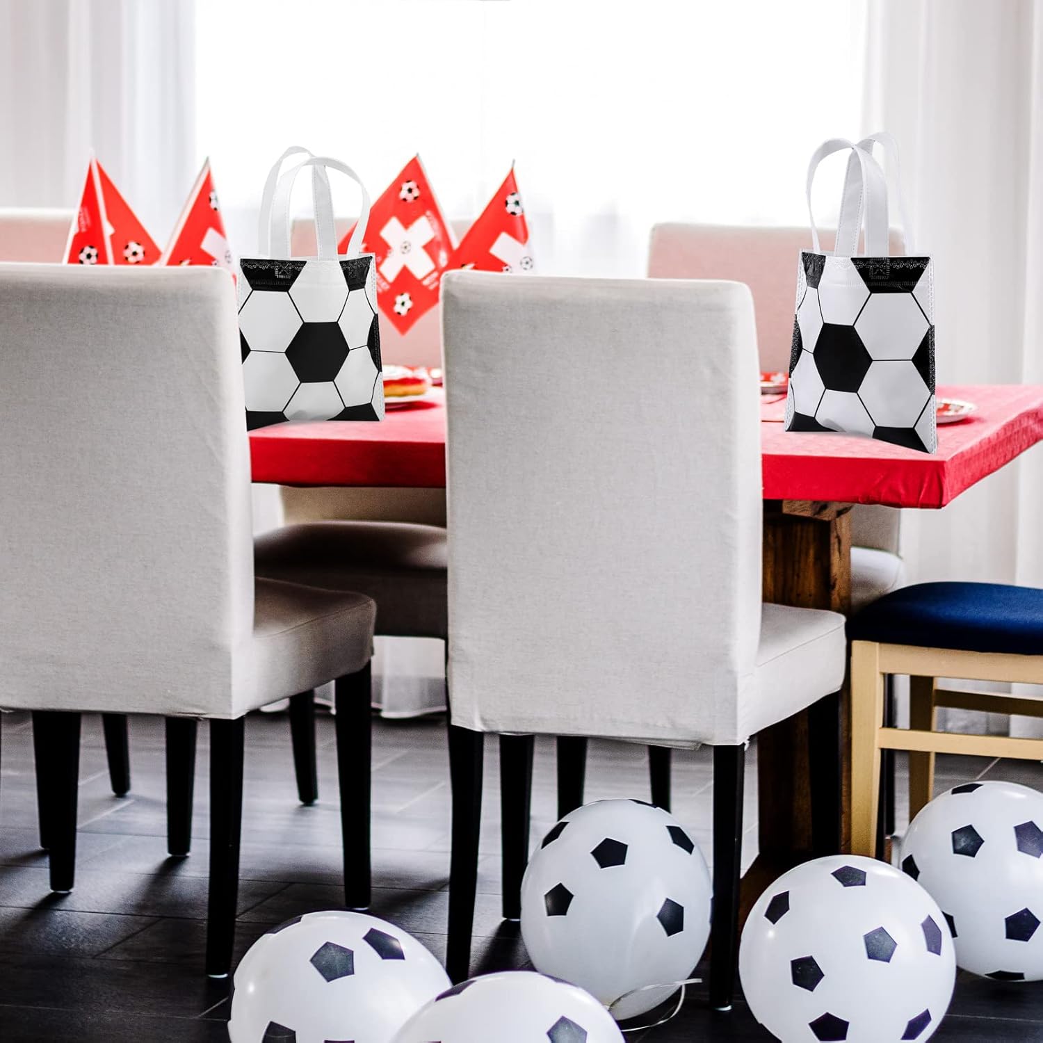 Mimind 24-Piece Soccer Non-Woven Party Favor Bags with Handles - 7.8 x 7.8 Inch, Perfect for Sports Theme Parties, Baby Showers, Birthdays - Image 6