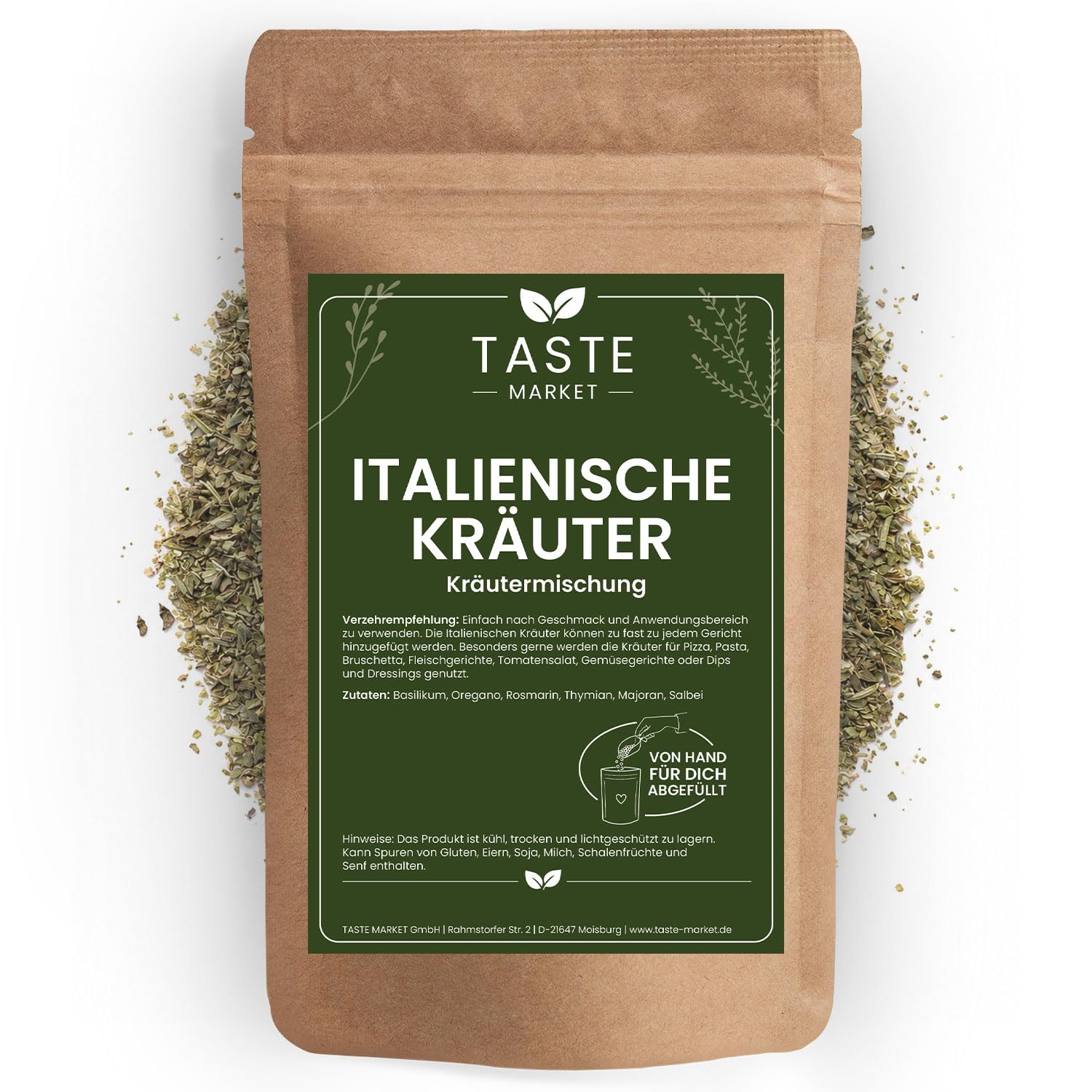 10 kg Italienische Kräuter | mediterrane Gewürzmischung | Kräutermischung | Universal Gewürz für Pizza, Pasta und Saucen | Taste Market