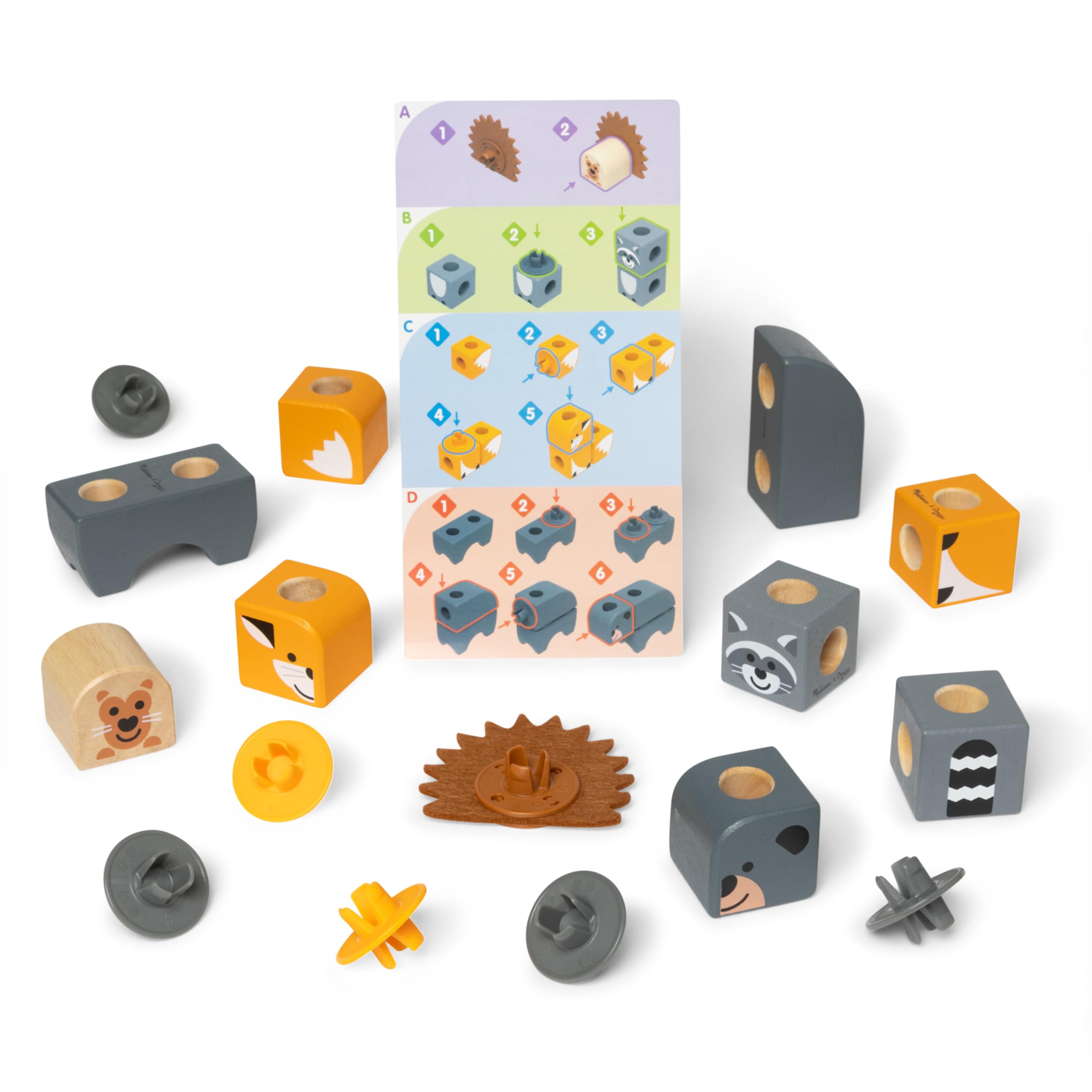 Melissa & Doug Blockables Woodland Friends Snap And Play, Multi-color, Medio - Image 4