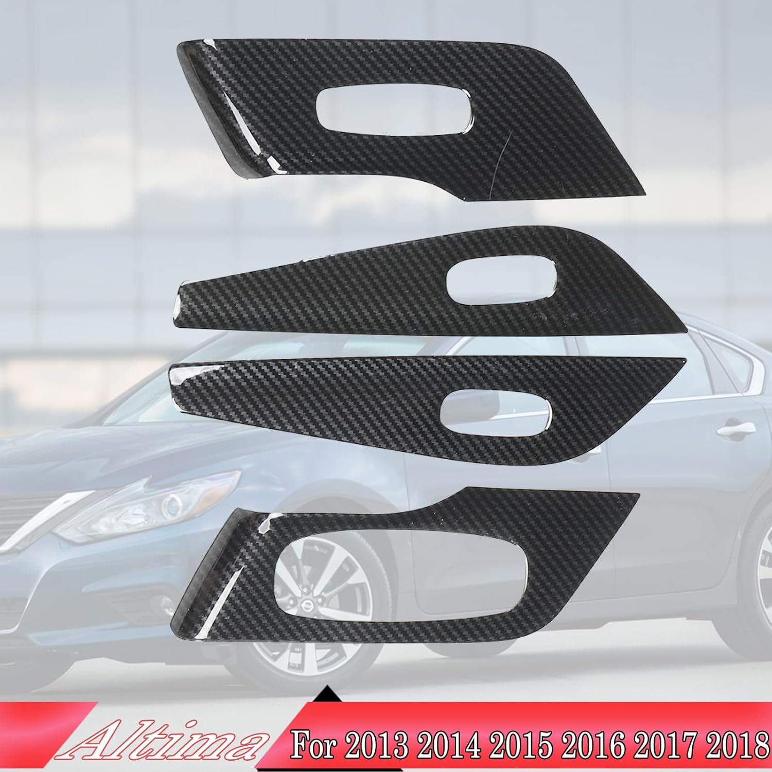 Armrest Window Switch Panel Cover，for Nissan Altima 2013 2014 2015 2016 2017 2018，Door Window Control Panel Cover Car Sport Interior Accessories - Carbon Fiber