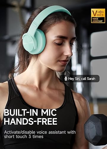 Miniatura 10 de Picun Auriculares Bluetooth B8, auriculares inalámbricos de 120 horas, llamadas manos libres, 3EQ y modo de juego, auriculares plegables sobre la
