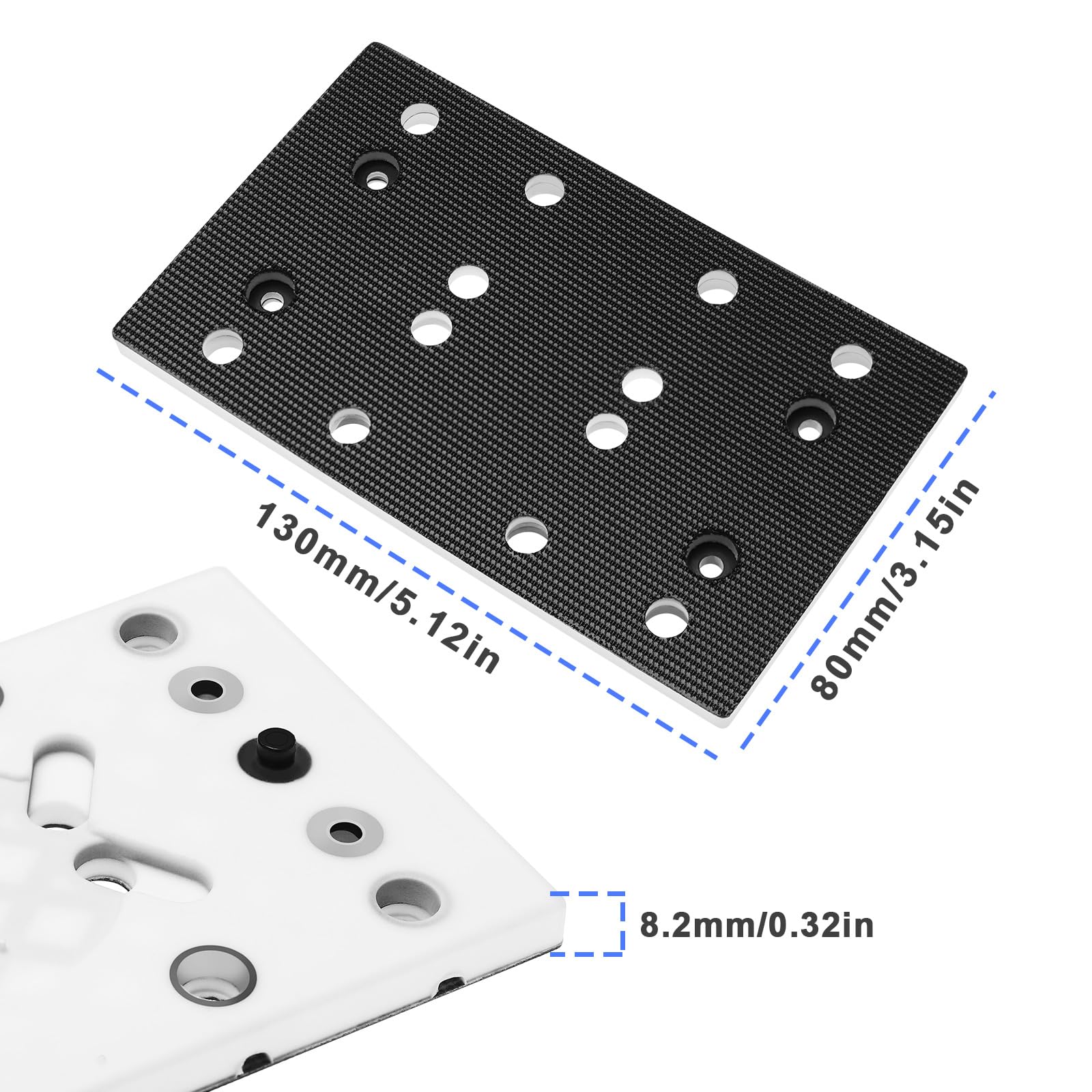 SG Store Almohadilla de lijado de 80 mm x 130 mm compatible con Festool RTS 400 RS 400 RTSC 400 lijadora de repuesto de disco de pulido placa abrasiva