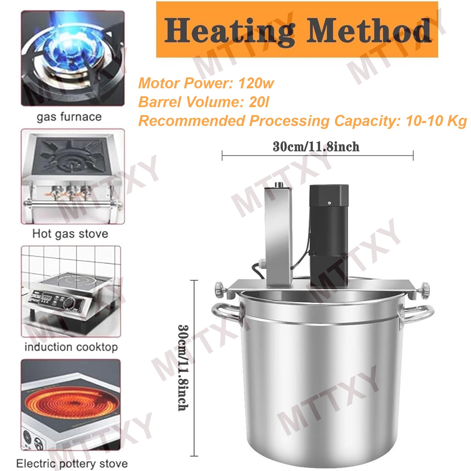Automatyczny mikser spożywczy (20L/25L/40L) mieszadło do sosów i smażenia z funkcją programowania czasu; mieszadło do sosów bazowych i przypraw do Hot Pot; idealne do przygotowywania dżemów,20L