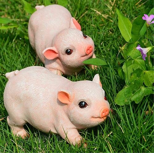 Miniatura 3 de Adornos de jardín, estatua de jardín, lindo cerdo divertido para interiores y exteriores, escultura de césped, figuras de jardín decorativas (Mini,
