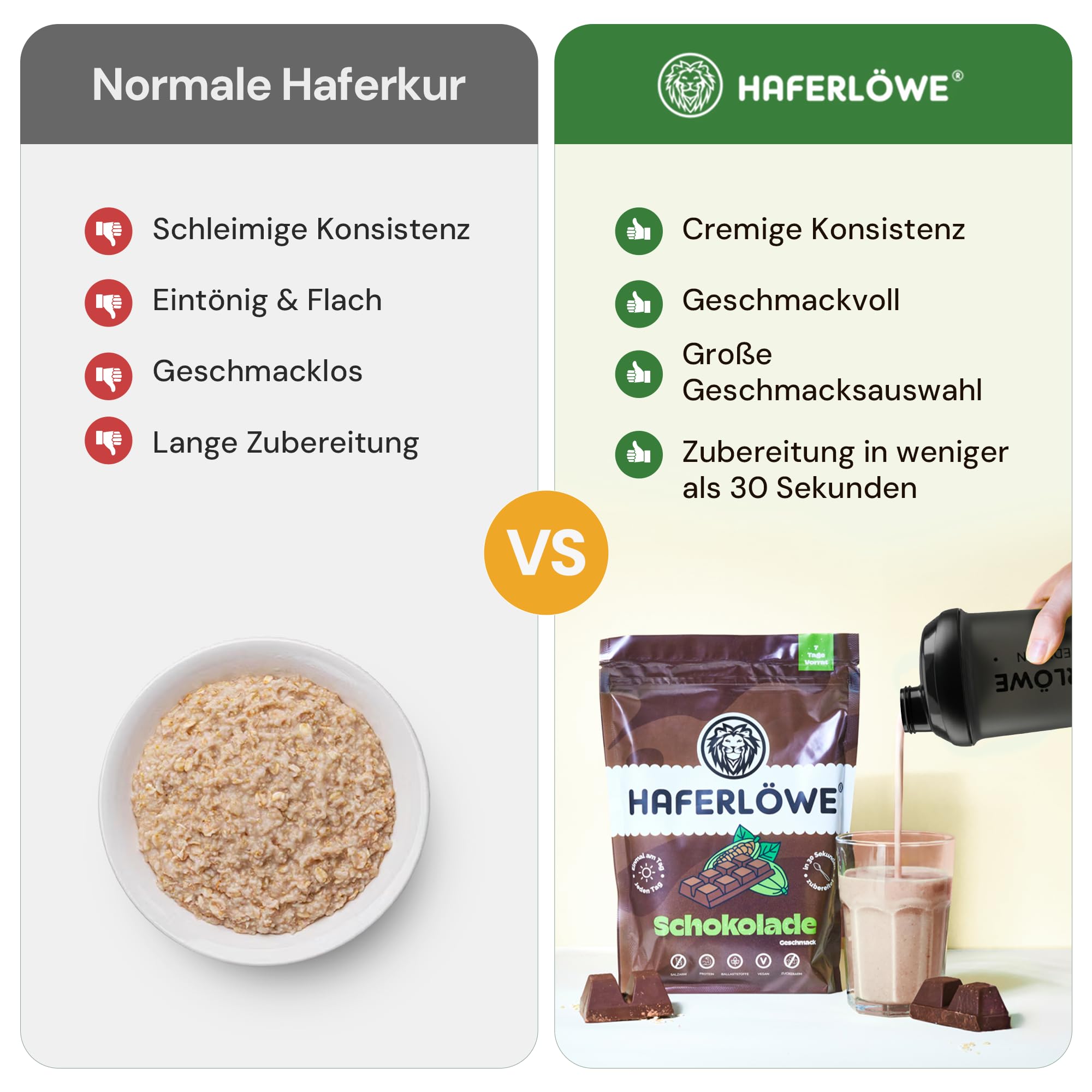 Haferlöwe Haferkur 35 Tage Starter Set | Leckere Hafertage in 5 Geschmacksrichtungen inkl. Gratis Shaker und Leitfaden | Protein Shake | Leckerer Diät Hafershake | DIA2® Ernährung