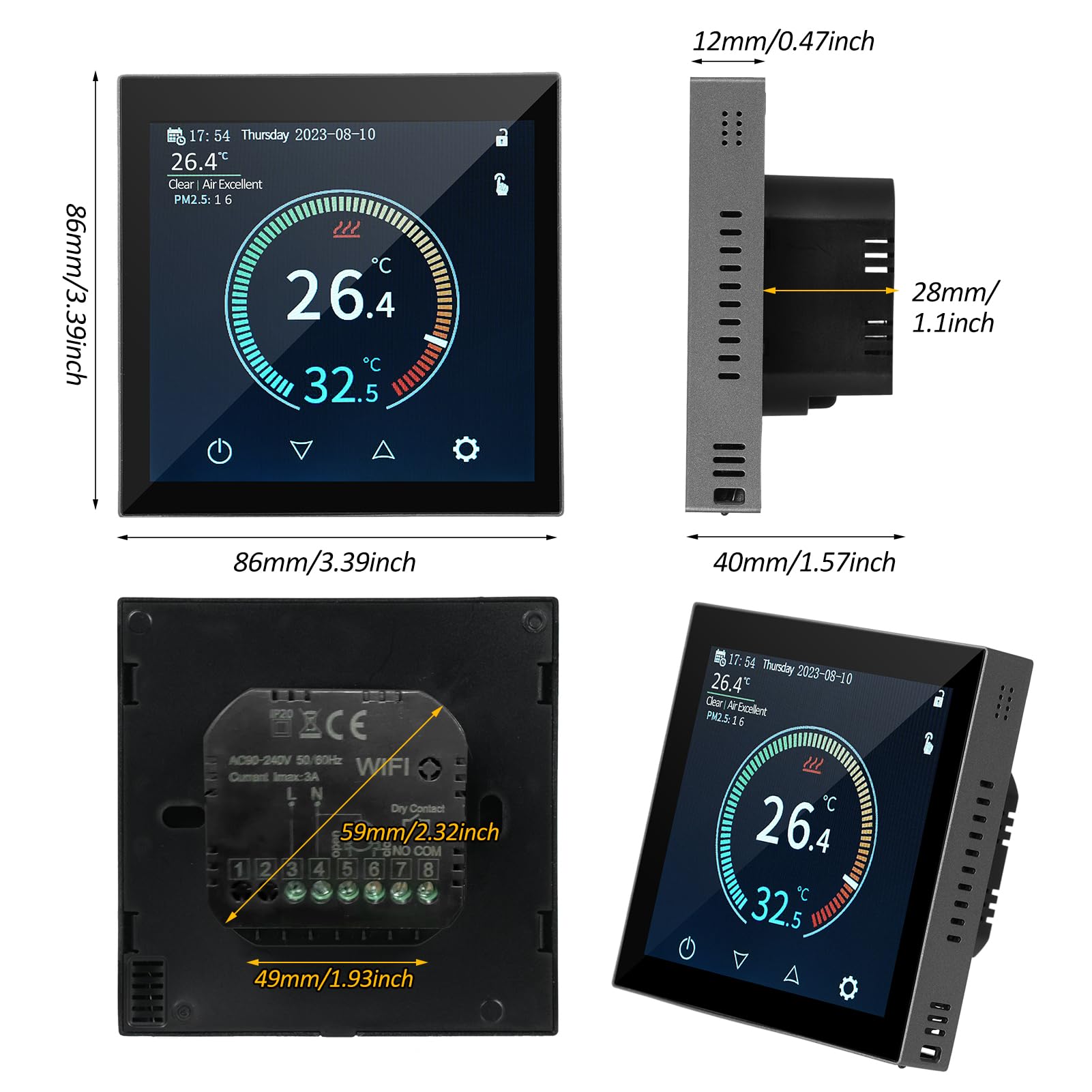 WIFI inteligentny termostat grzewczy regulator temperatury z ekranem dotykowym wyświetlacz LCD sterowanie aplikacją telefonu komórkowego tygodniowe programowalne zabezpieczenie przed zamarzaniem do