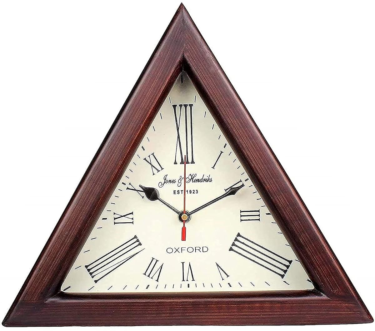 NOOR COLLECTION - Handmade 12 Inch Antique Wooden Wall Clock Triangle Shape