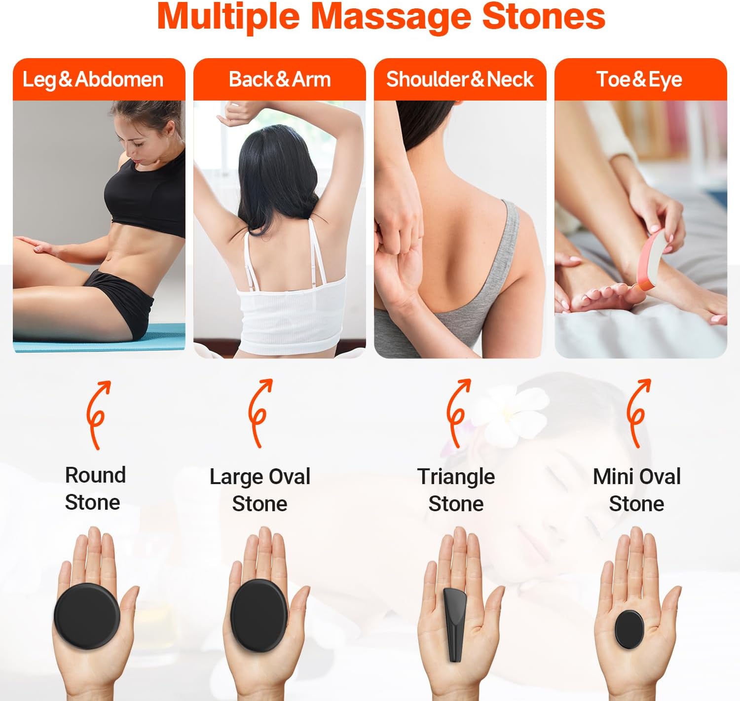 Portable Massage Stone Warmer, 18pcs Basalt Hot Stone Massage Set, Electric Rock Heater Kit, Dry Heating Box for SPA Center, Beauty Salon, Travel & Home Use, Healing, Relaxing & Pain Relief