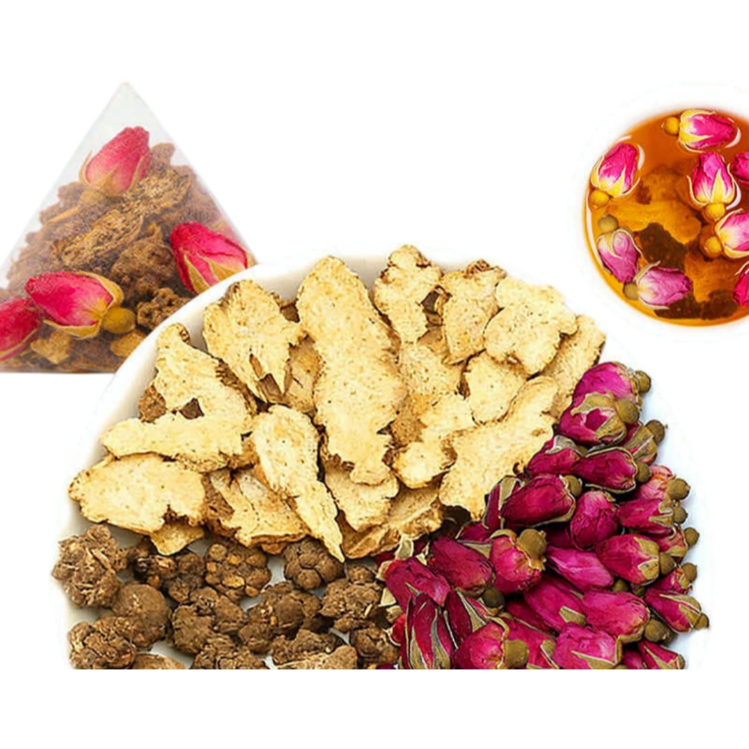 【20副*9克】苍术3g猫爪草3g玫瑰花3g Premium Natural china herbal tea Loose Leaf Tea,Chinese Tea, Sulfur Free,Flower tea,dark tea,loose tea Sweet Fresh