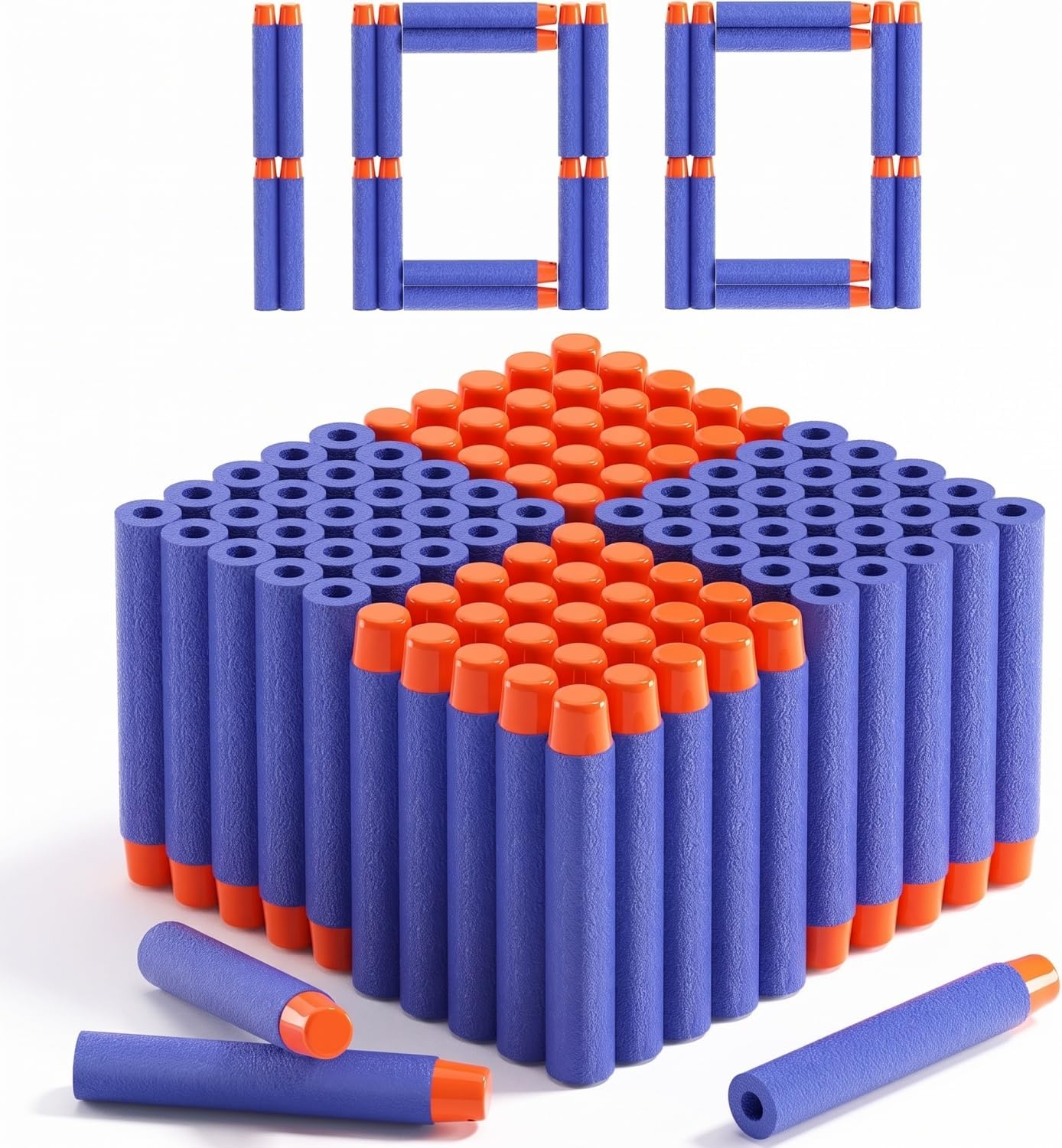 Mumoobear 100 Pcs Refill Darts Foam Bullets for Nerf Blasters