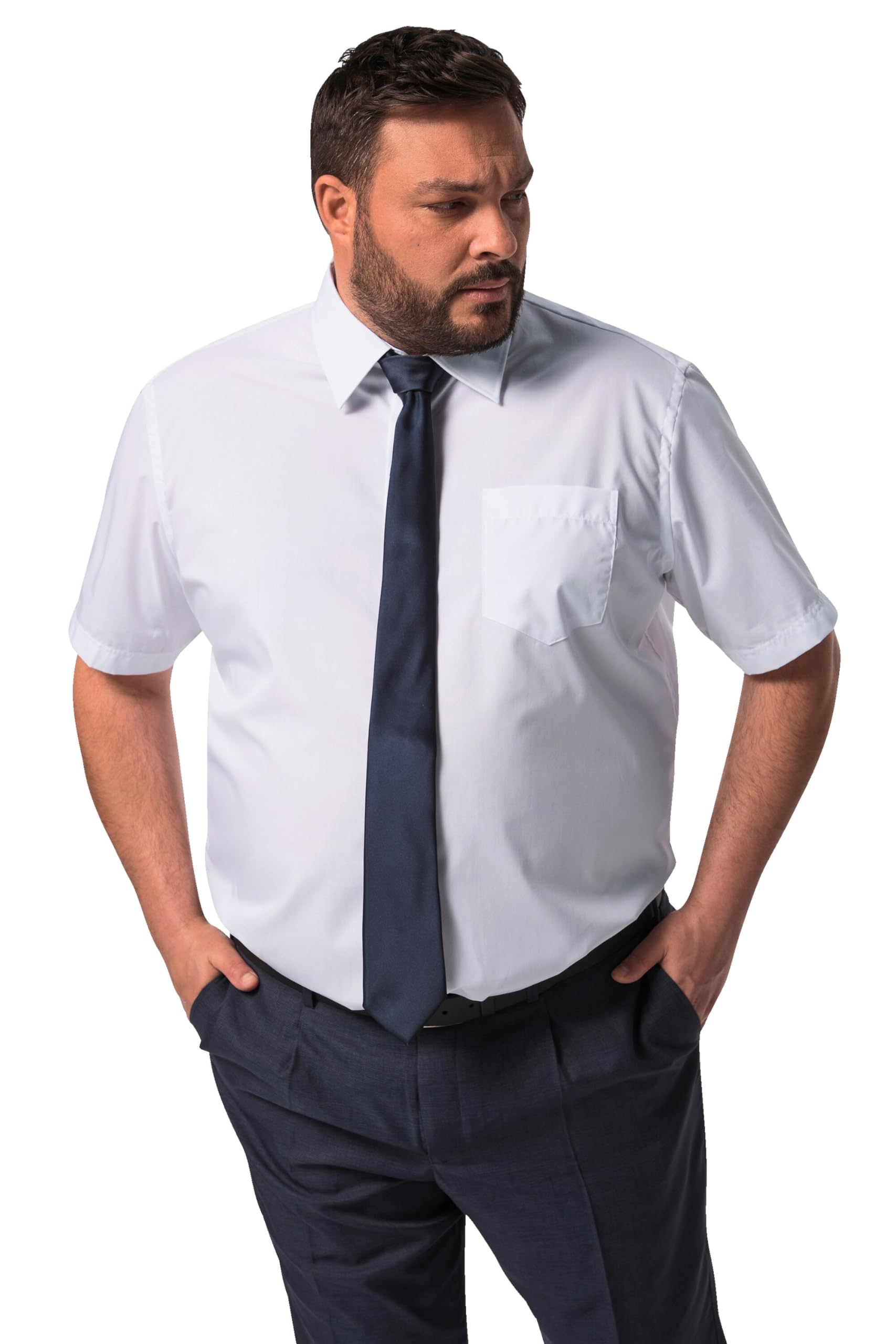 Men Plus Herren Businesshemd, Halbarm, Easycare, Kentkragen, Comfort Fit Shirts