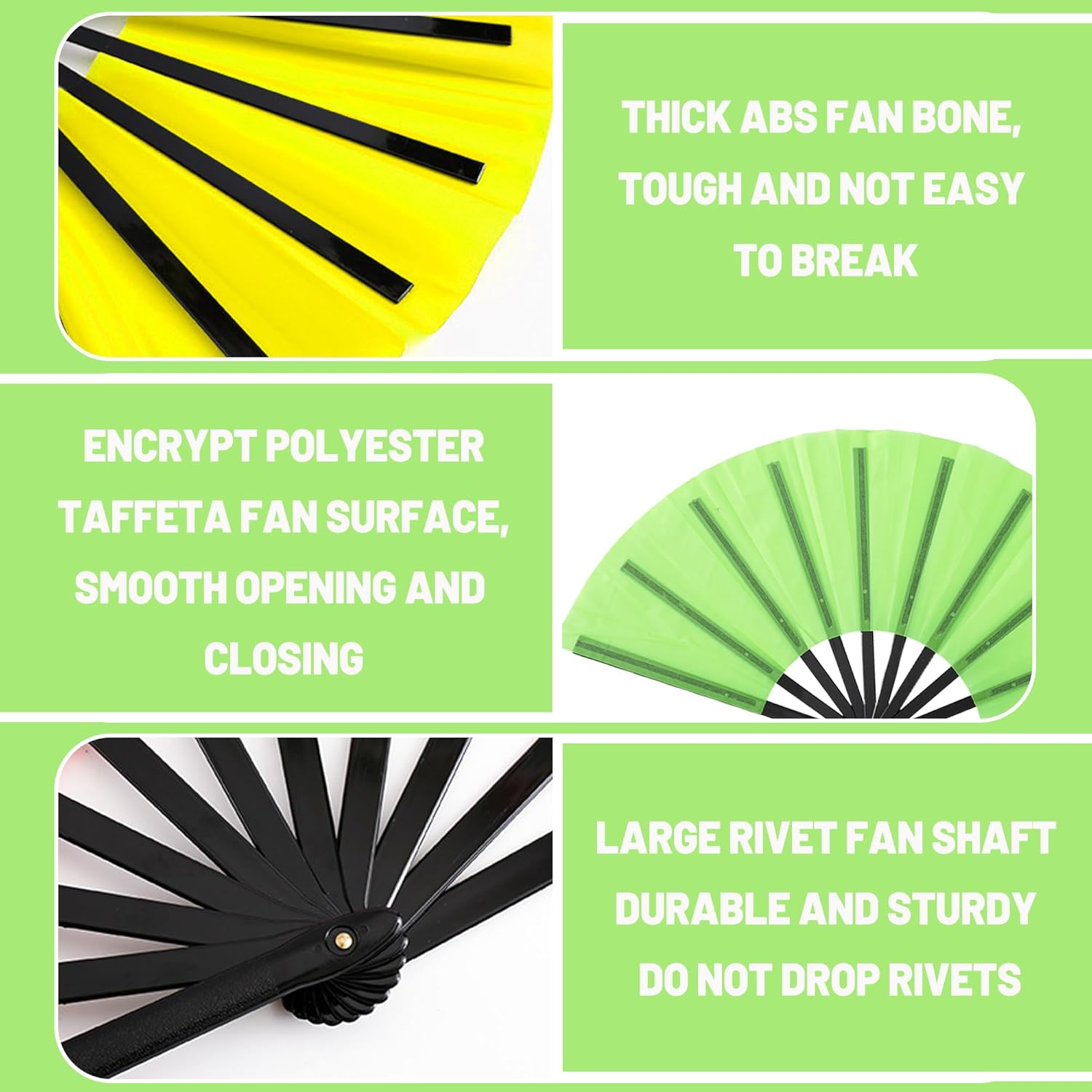 10 Pcs Large Chinese Folding Fans Line Dance Popping Fans Silk Hand Clack Sensus Kung Fu Tai Chi Handheld Sensus for Men Women Festival Line Dancing or Home Decorations Wedding with Fan Holder Sleeves
