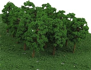 AIDNTBEO 40Pcs Model Trees Train Railway Architecture Tree Landscape Diorama Scenery For Diy Scenery Landscape, Natural Green