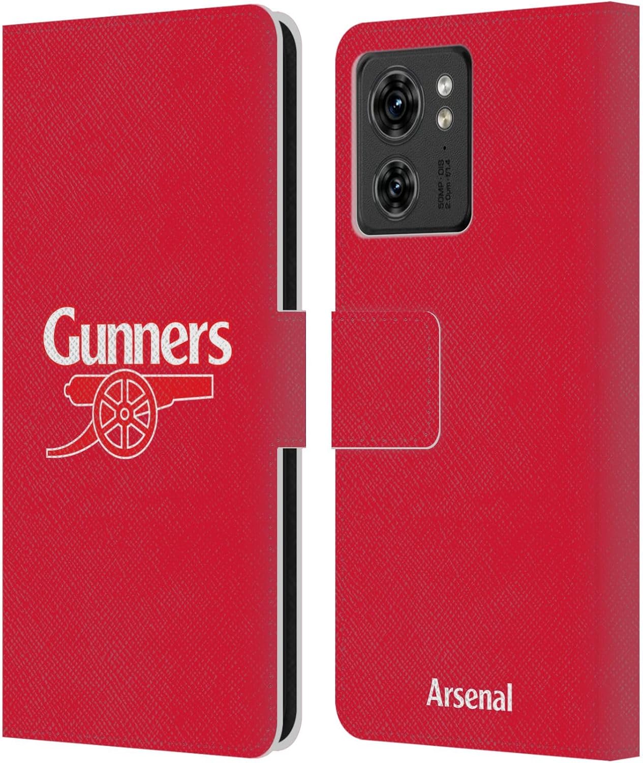 Head Case Designs Officially Licensed Arsenal FC Gunners Red Crest 2 Leather Wallet Case Compatible with Motorola Moto Edge 40/Edge (2023)
