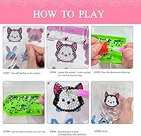 Vista 3 de Sinceroduct - Juego de 64 pegatinas de diamante 5D para niños y adultos principiantes - Pintura con forma de diamantes numerados, manualidades