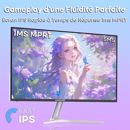 Amzfast 24.5" Gaming Monitor, 1920x1080 FHD, 200Hz, 1ms MPRT, Fast IPS, Adaptive Sync, HDR, TÜV Low Blue Light, 4:3 Scaling, Built-in Speakers, 5-Way Joystick, VESA 75x75mm, HDMI2.0&DP1.4, AMZG25X1 - 4